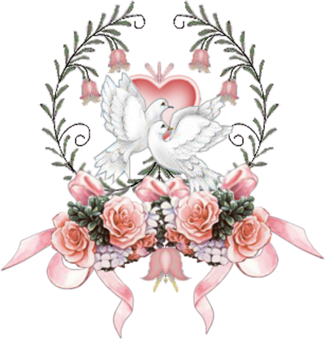 Wedding Bells Png Download - Hearts With Doves (669x699), Png Download