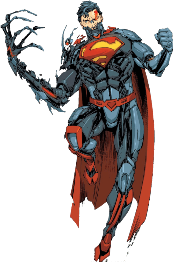 Superman Cyborg Dc Comics (735x1088), Png Download