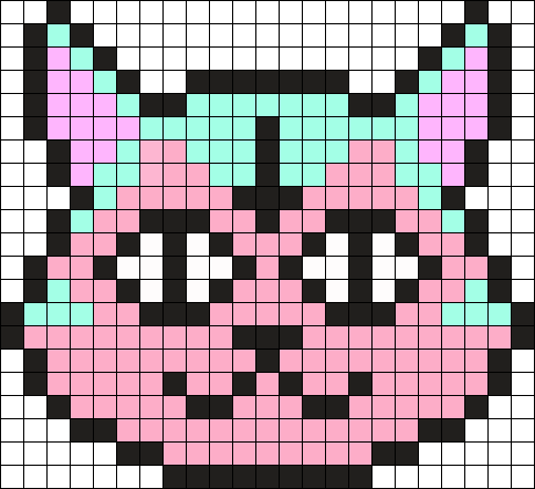 Pastel Goth Kitty Perler Bead Pattern / Bead Sprite - Viking Minecraft Pixel Art (484x442), Png Download