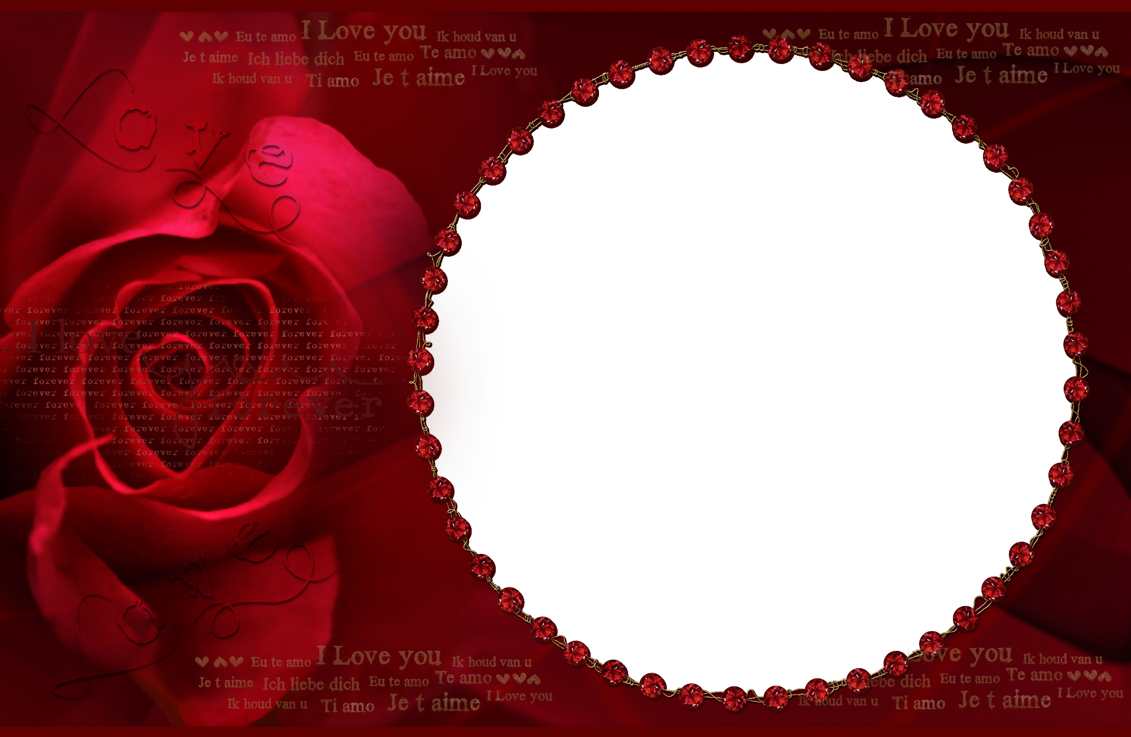 Rose Photo Frame Png (2300x1498), Png Download