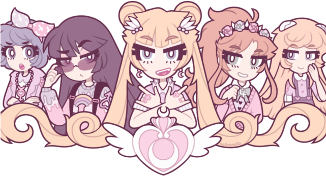 Another Pastel Goth Girl - Sailor Moon Choker, Sailor Moon Necklace, Kitten Choker, (640x359), Png Download