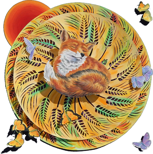 As Her Untrained Ancestors Of The Past, Weaving Watercolor - Work Of Art (500x503), Png Download
