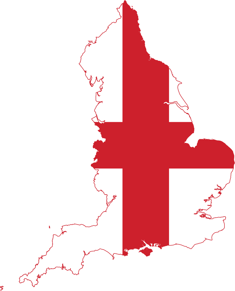 Flag Map Of England - England Flag Map (826x1024), Png Download