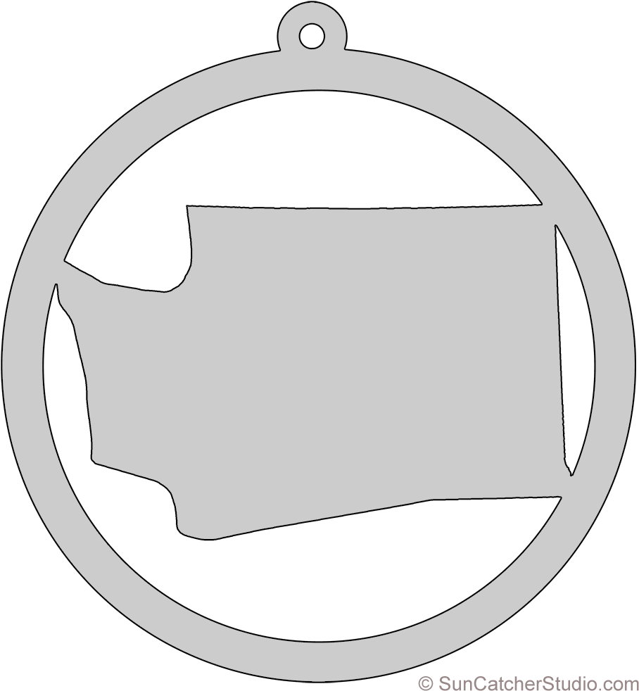 Washington Map Circle Free Scroll Saw Pattern Shape - Pattern (936x1000), Png Download