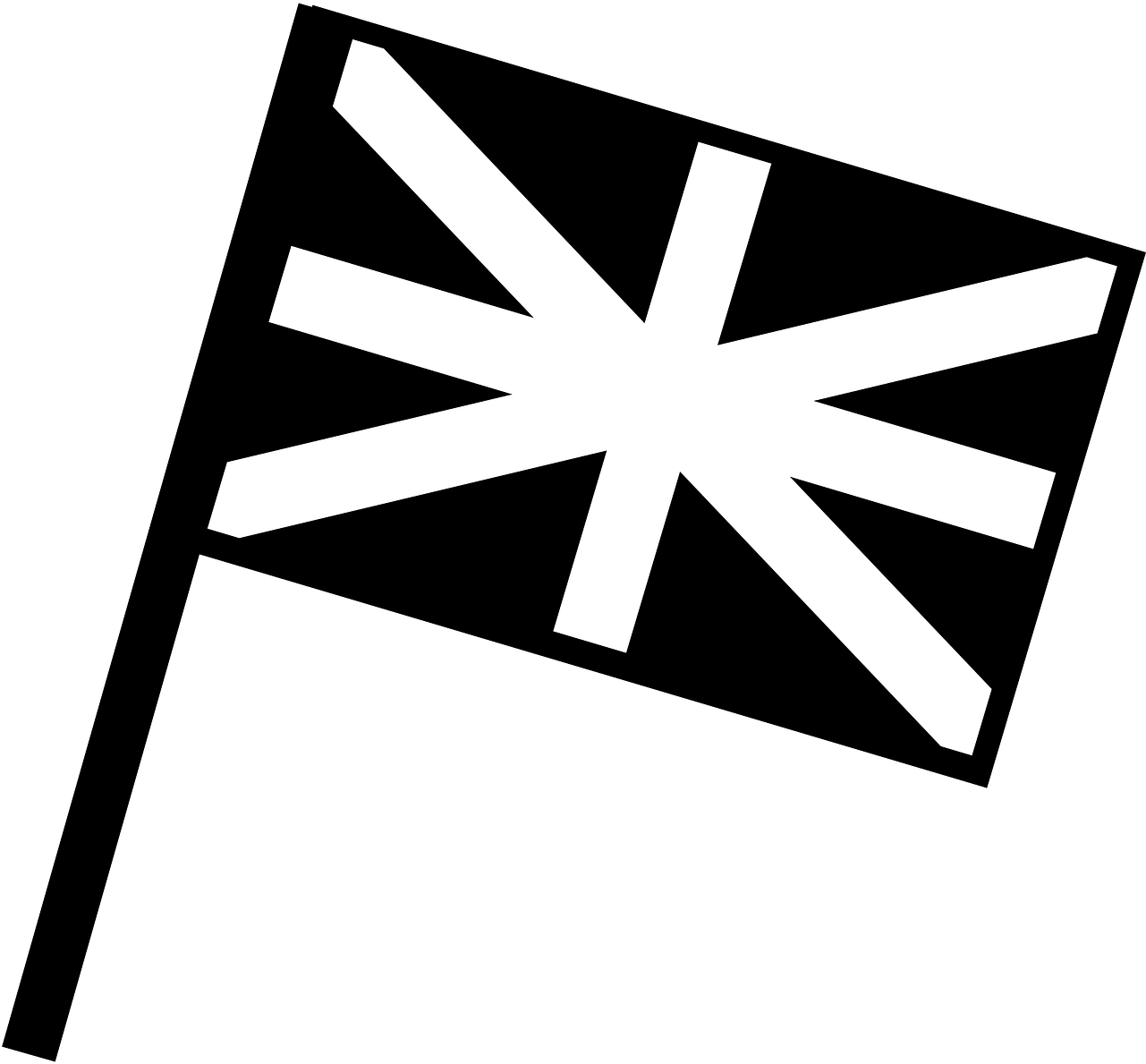 England, England, Flag, Nationality, Stripes - Britain Flag Black And White (1280x1228), Png Download