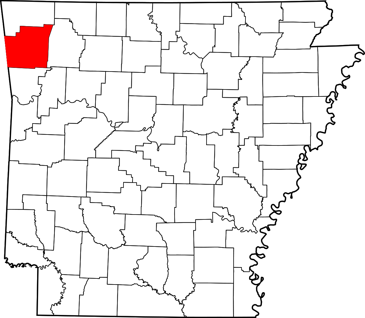Outline Of Scott County Arkansas (1200x1045), Png Download