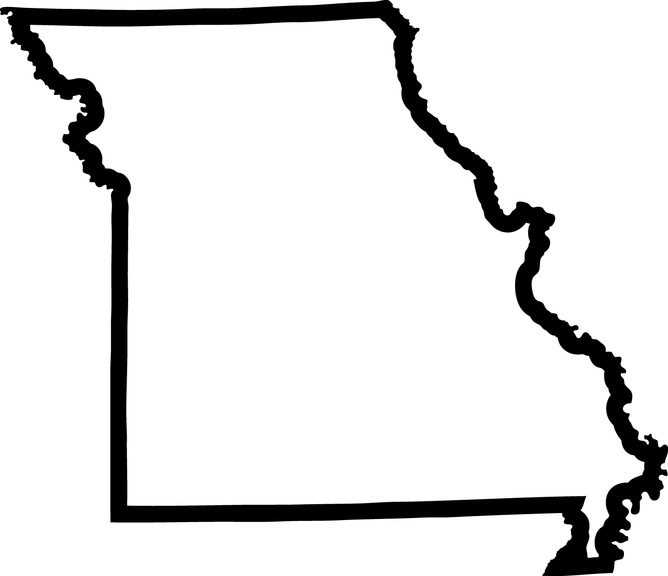 Missouri State Clipart - Missouri State Outline (1350x1163), Png Download