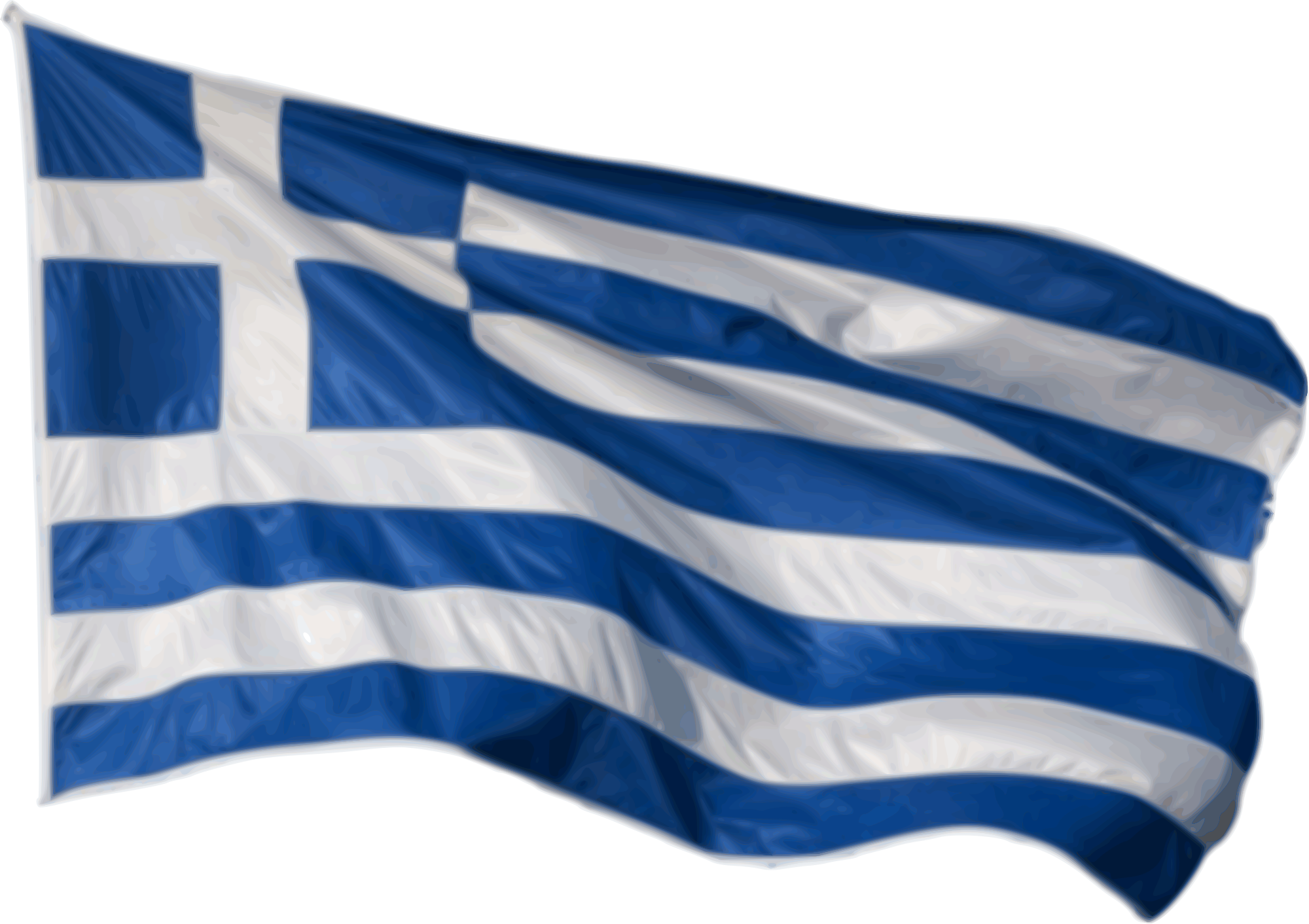 Waving Flag Png Black And White Stock - Flag Of Greece Png (2000x1412), Png Download