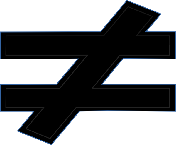 Small - Not Equal Sign Vector (600x493), Png Download