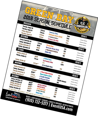 Download Packer Printable Schedule - Green Bay 2018 Schedule | Transparent PNG Download | SeekPNG