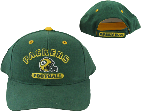 Green Bay Packer Youth Hat With Adjustable Velcro Closure - Green Bay Packer Cap Transparent (500x399), Png Download