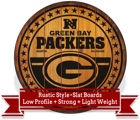 Green Bay Packers Barrel Top Sign - Label (498x425), Png Download