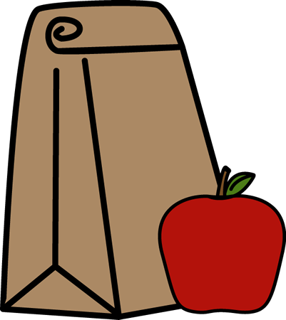 School Lunch Clip Art - Lunch Bag Clipart (401x450), Png Download