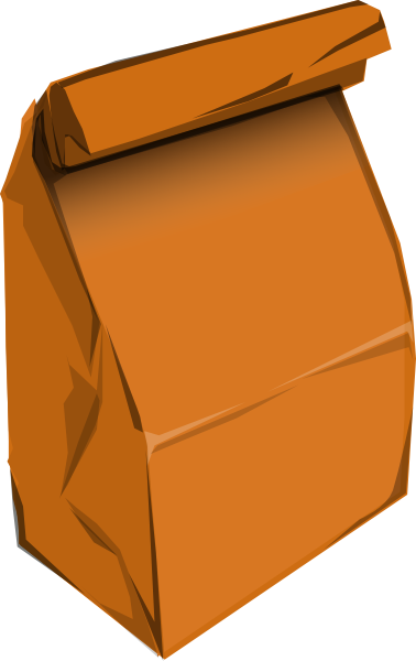 Lunch Clipart Lunch Box - Brown Paper Bag Clip Art (378x600), Png Download