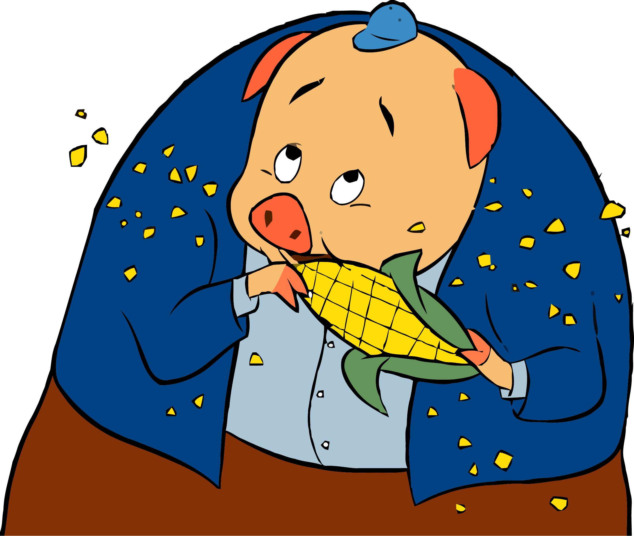 Chicken Little Pig Corn Clipart Png - Chicken Little Pig Image Png (2200x1862), Png Download
