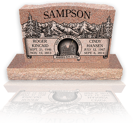 Uprights - Monument Designs Headstone (425x392), Png Download