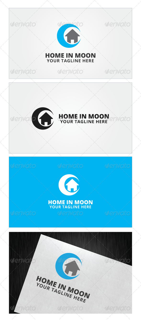 Home In Moon Logo Template - Logo (590x1339), Png Download