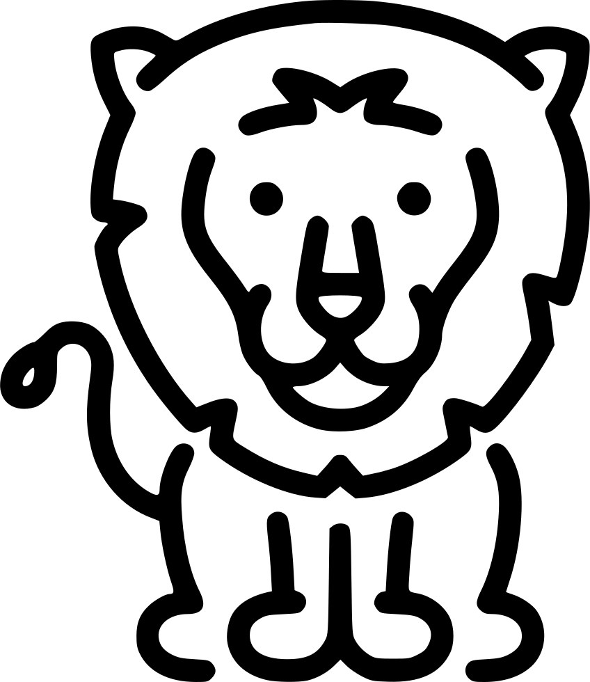 Lion Comments - สิงโต การ์ตูน แบบ ลาย เส้น (848x980), Png Download
