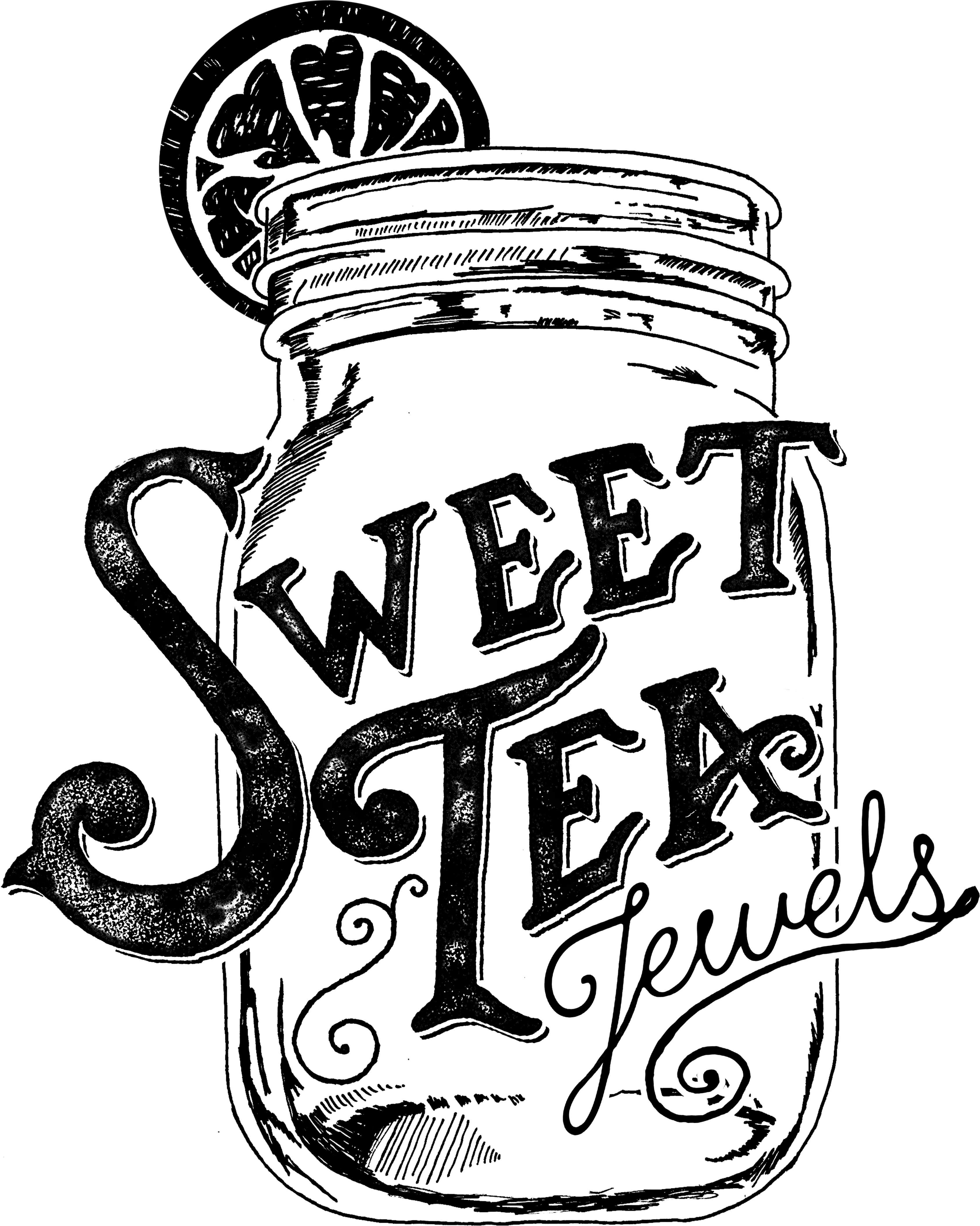 Tea Clipart Ice Tea - Sweet Tea Black And White (3425x4294), Png Download