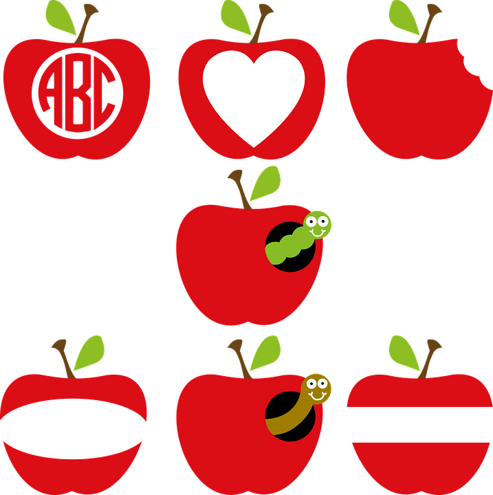 Apple, Apple Frame, Apple Monogram, Teacher, Classroom - Monogram Pendant Necklace - Chevron Pendant Jewelry (717x720), Png Download