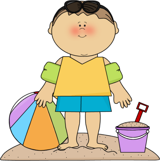 Summertime Beach Clipart - Summer Kids Clipart (544x550), Png Download