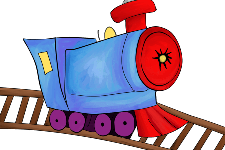 Vector Black And White Choo Choo Train Clipart - Clip Art (450x300), Png Download
