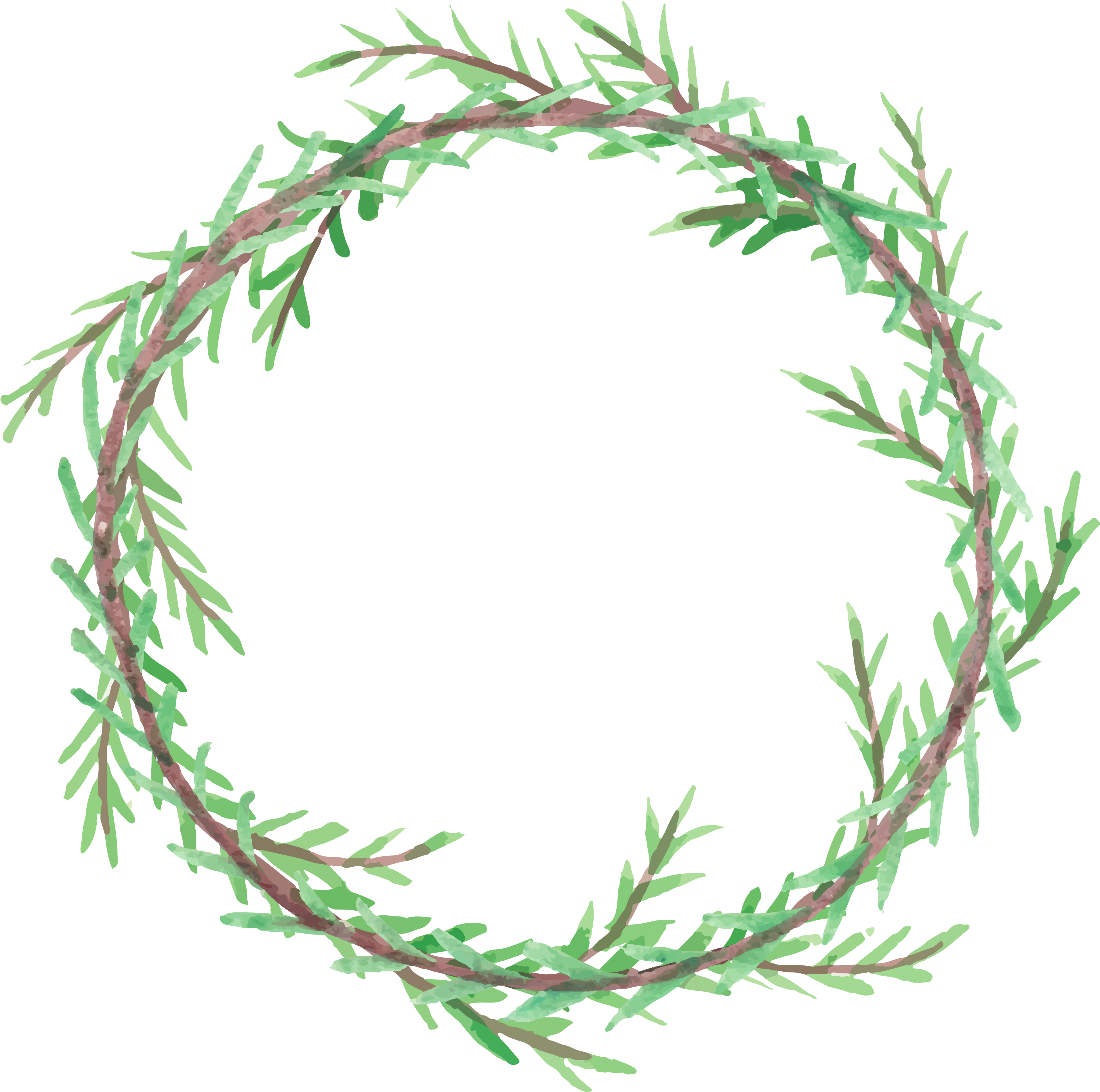 Juniper Drawing Watercolor - Wreath (4167x4167), Png Download