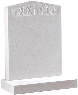Peon Top Headstone With Cross & Rose - Headstones Roses And Cross (400x400), Png Download