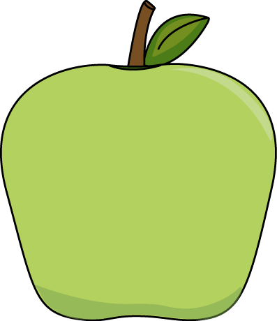 Big Green Apple Clip Art (397x460), Png Download