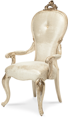 Platine De Royale Platine De Royale Arm Chair Champagne - Aico Platine De Royale Arm Chair In Champagne - Set (600x510), Png Download