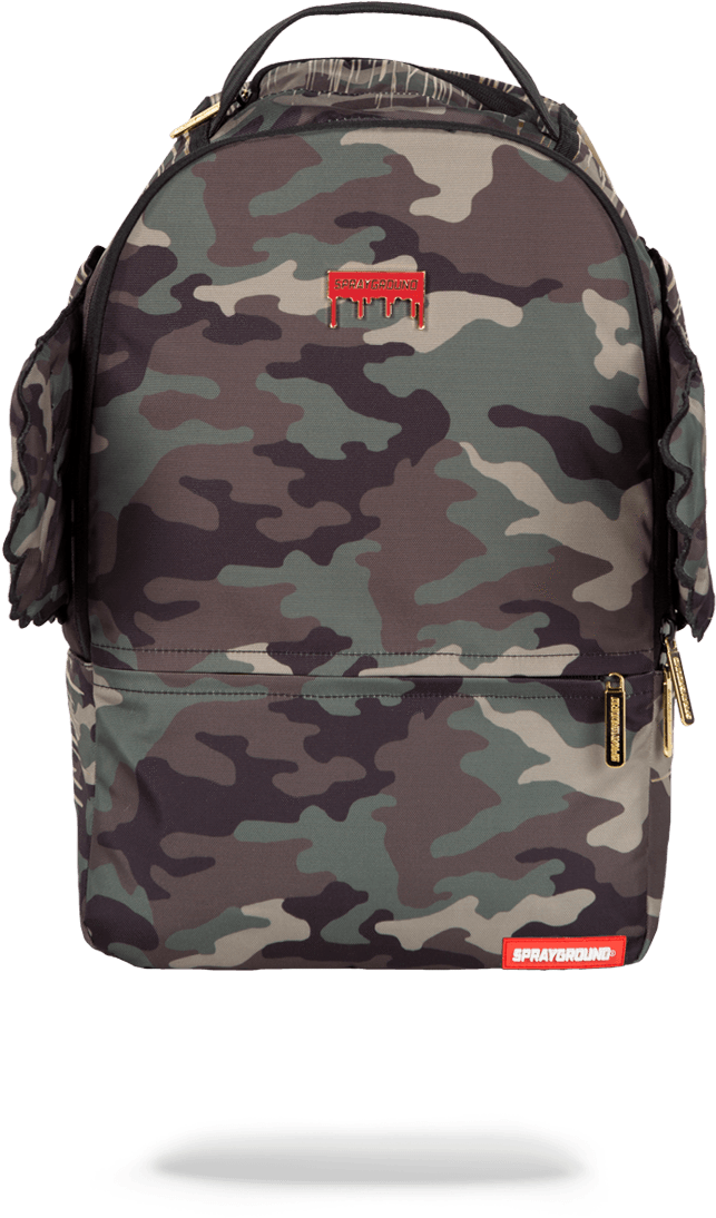 Sprayground Gold Camo Drip Wings Front V=1527279803 - Sprayground Backpacks With Wings (960x1225), Png Download