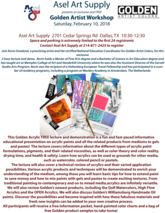 Golden Acrylics Workshop Feb - Golden Artist Colors (344x445), Png Download