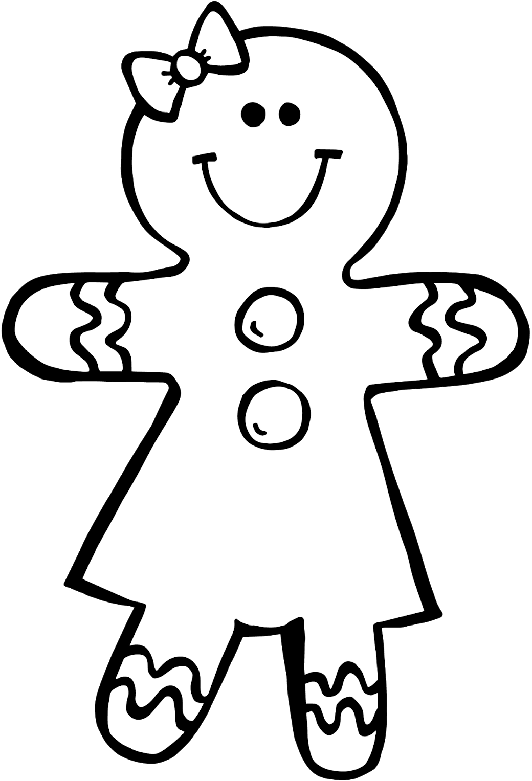 Gingerbread - Gingerbread Clipart Black And White (1213x1600), Png Download