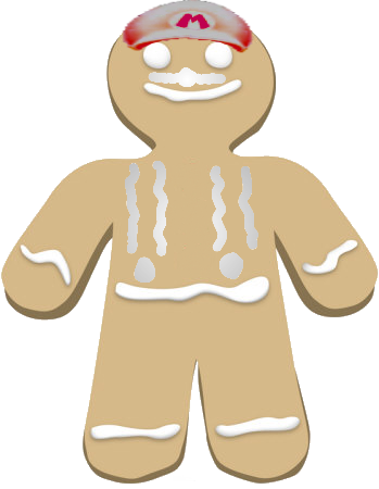 Gingerbreadman Mario - Ginger Bread Man Cardboard Cutout Standup (349x450), Png Download