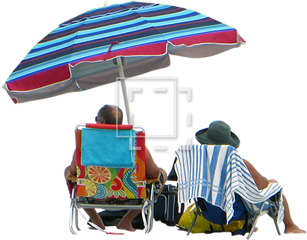 Two People Sitting In Beach - Png Transparent People On Beach (450x450), Png Download
