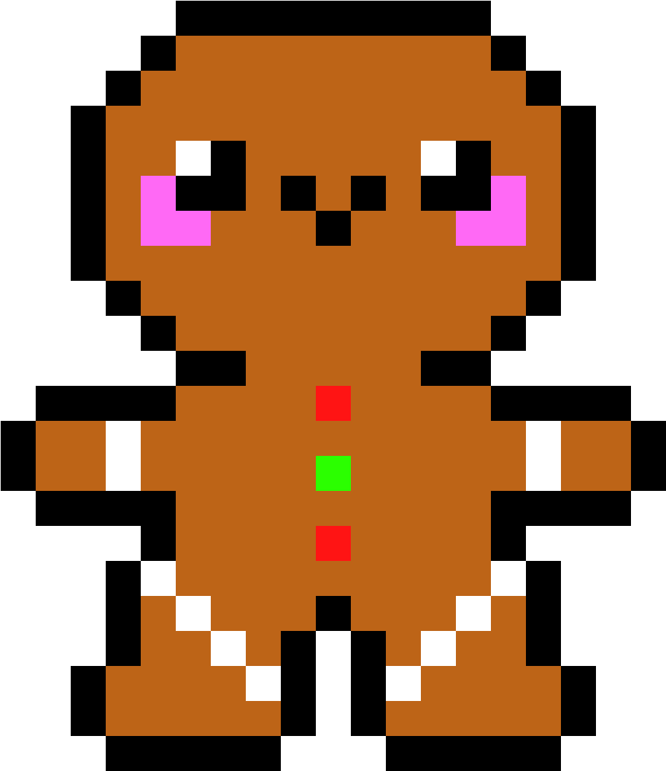 Gingerbread Man - 20 X 20 Pixel (1600x1550), Png Download