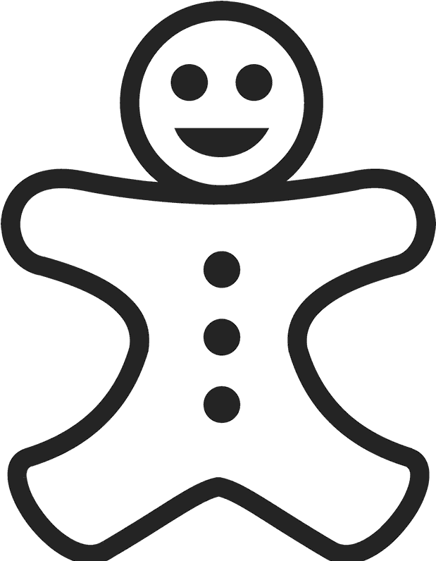 Gingerbread Man Rubber Stamp - Human (800x800), Png Download