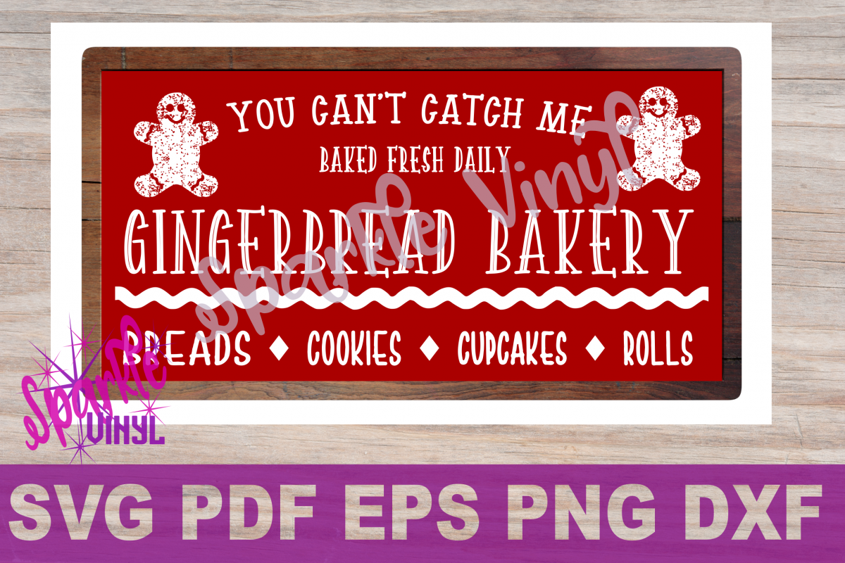 Christmas Gingerbread Man Bakery Sign Farmhouse Style - Poster (1200x800), Png Download