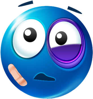 Free Png Black Eye Emoji Blue Png Images Transparent - Black And Blue Emoji (480x480), Png Download