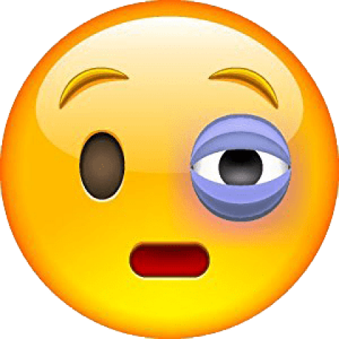 Free Png Black Eye Emoji Emoticon Png Images Transparent - Black Eye Emoji (480x480), Png Download