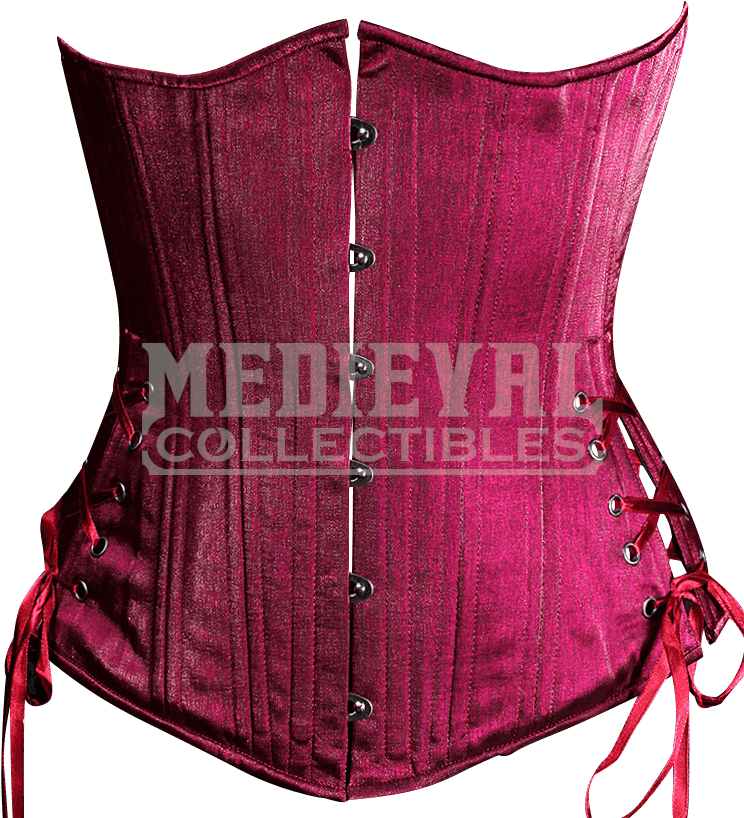 Raspberry Satin Shimmer Underbust Corset - Corset Png Transparent (817x817), Png Download