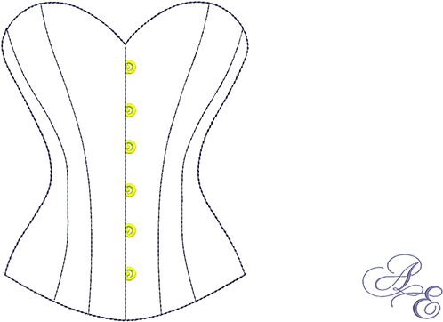 Outline Overbust Corset - Art (722x361), Png Download