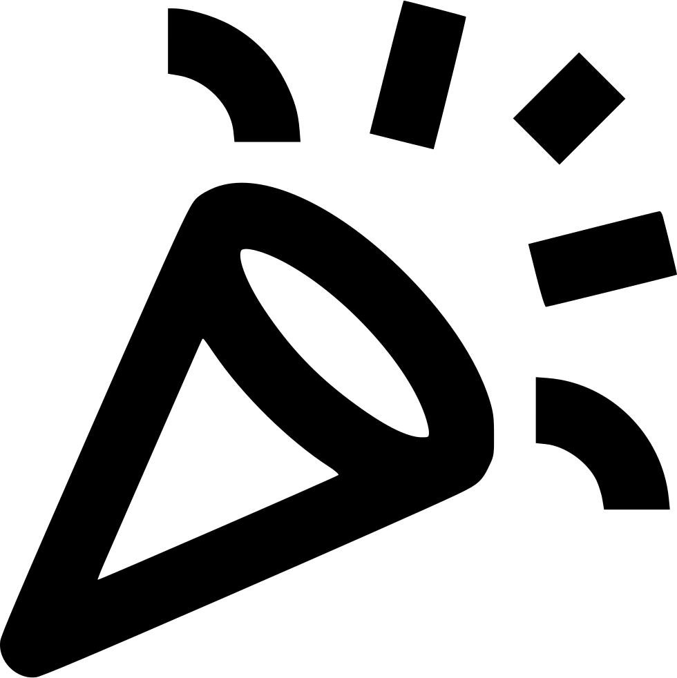 Party Popper - - Party Popper Clipart Black And White (980x982), Png Download