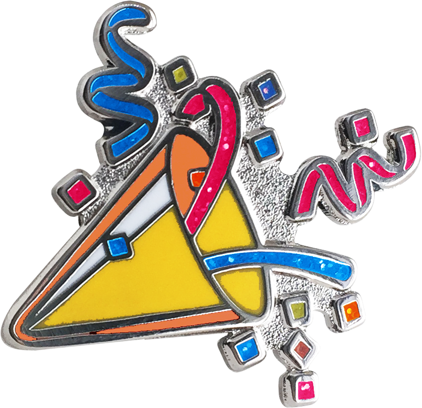 Party Popper Emoji Pin - Lapel Pin (918x918), Png Download