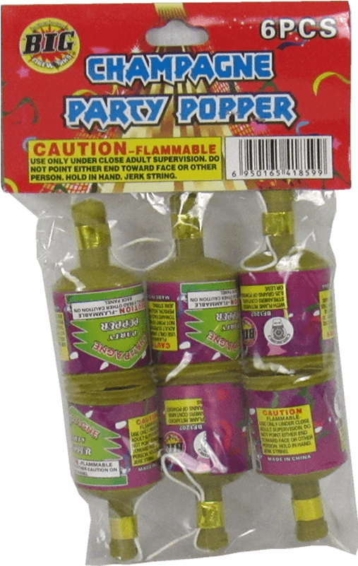 Champagne Party Poppers 6 Pack - Animal Figure (800x800), Png Download