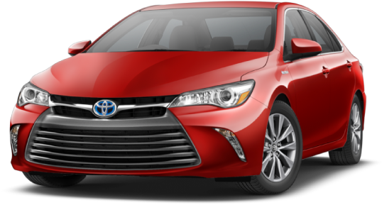 Toyota Camry Hybrid Model In Ballwin, Mo - 2017 Toyota Camry Hybrid Red (569x350), Png Download