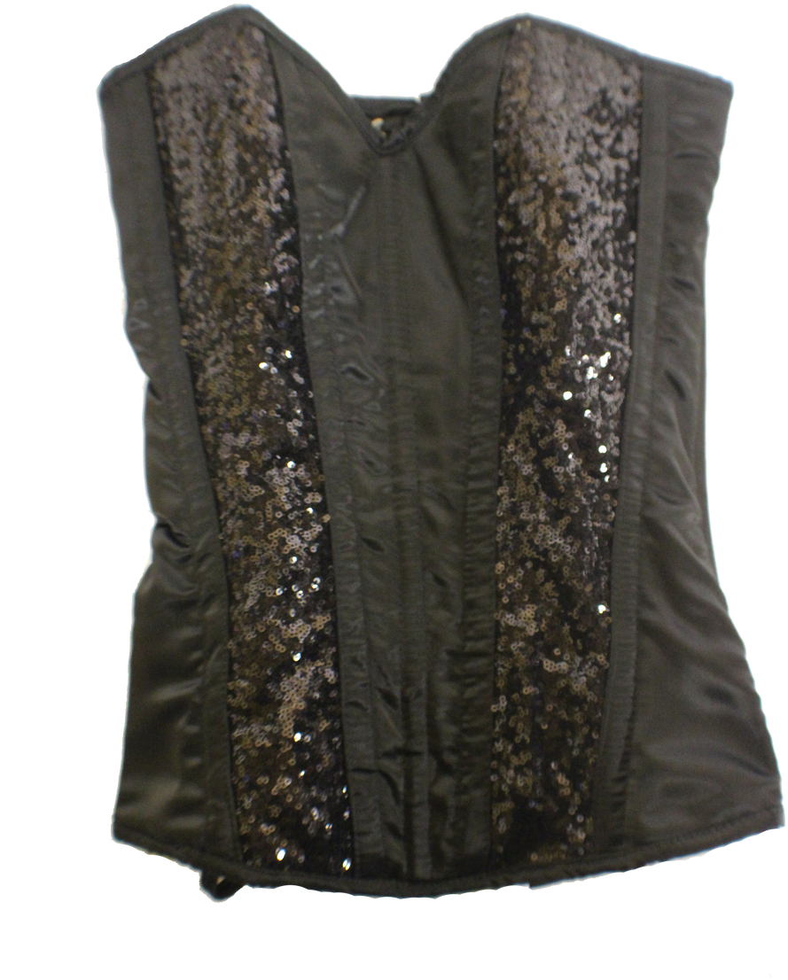 Steel Boned Sequin Molded Full Bust Corset - Blouse (981x1280), Png Download