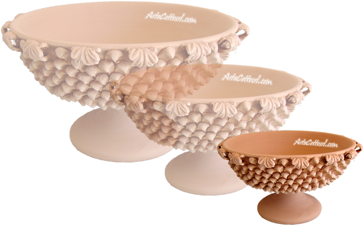 Pine-cone Scales, Leaves And Table Center Handles Ø25 - Centrotavola Terracotta (776x500), Png Download