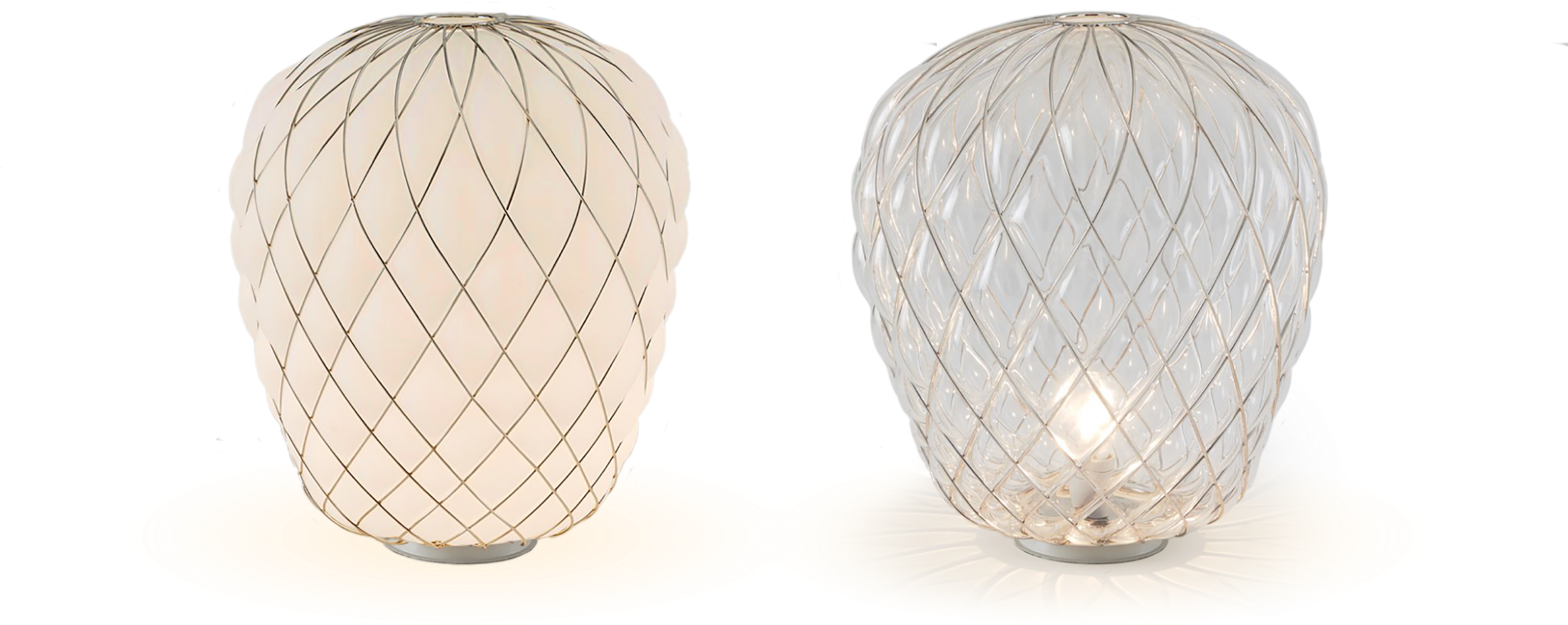 Fontana Arte Pinecone Bordslampa Vitt & Transparent - Fontana Arte Pinecone White (2300x1000), Png Download