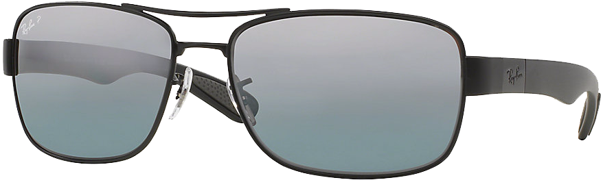 Ray Ban Aviator Small Black And White Birds - Ray-ban Rb3522 Matte Black (1000x800), Png Download